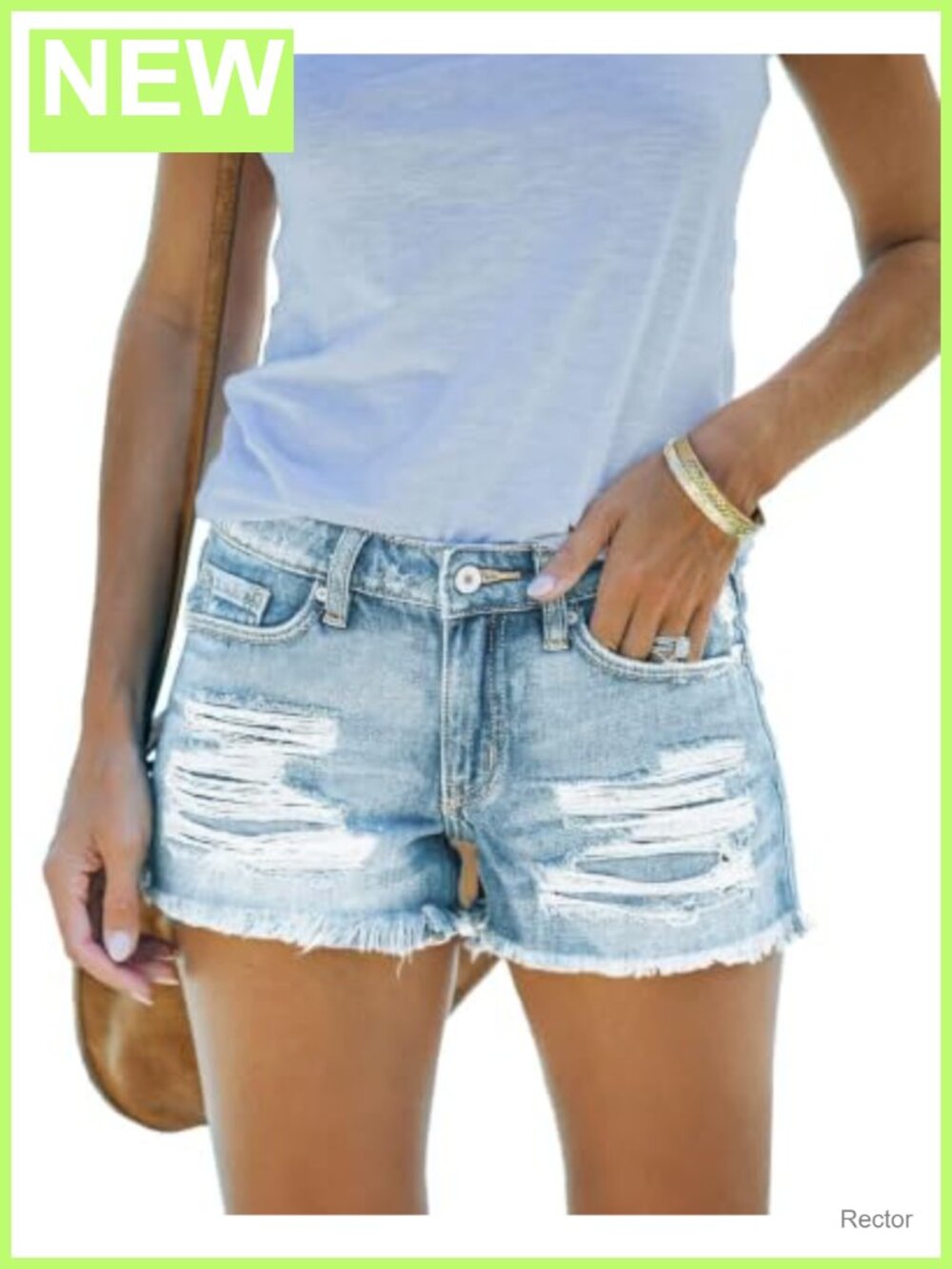Women's Mid Rise Ripped Denim Jean Shorts Frayed Casual Summer